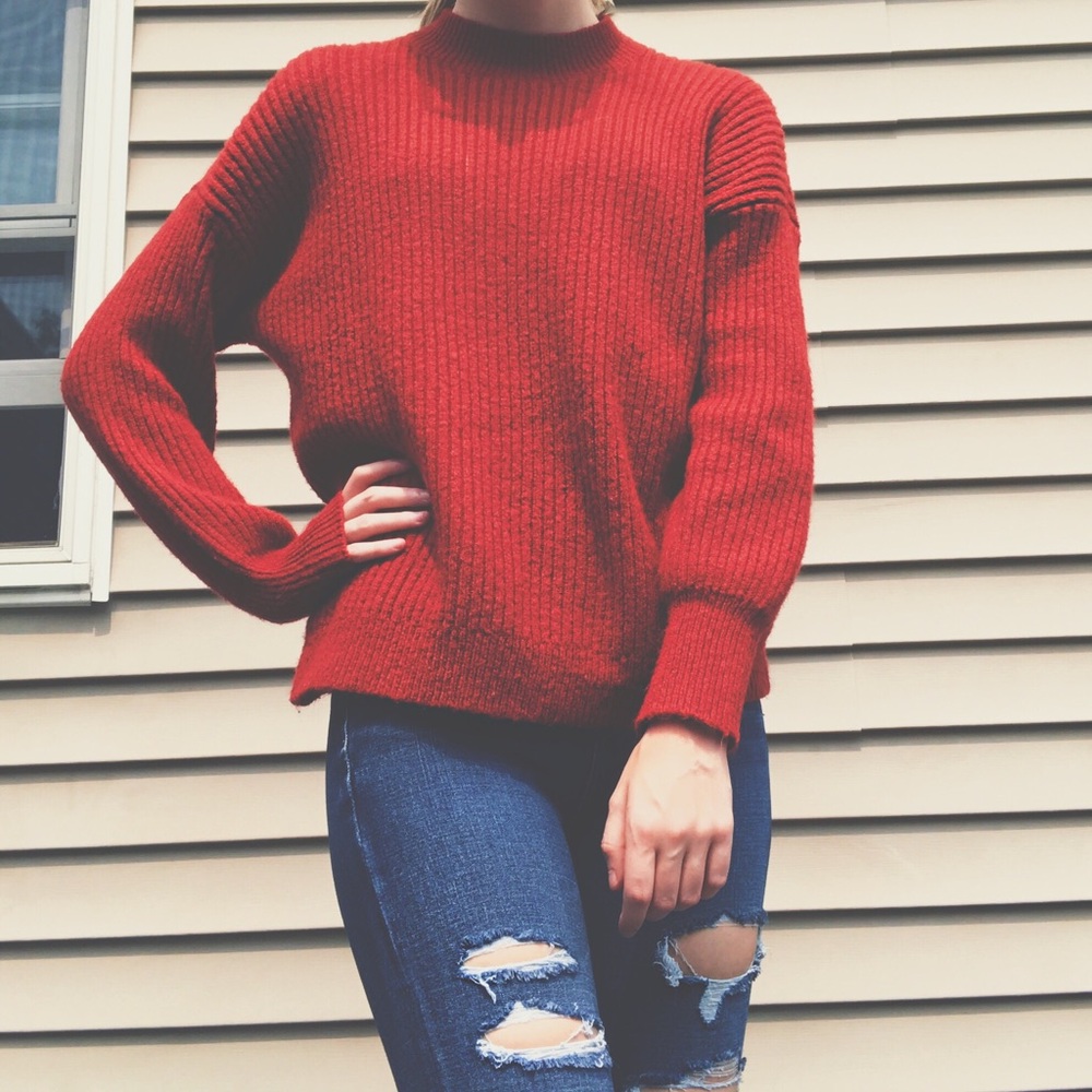 Forever 21 Red Oversized Sweater